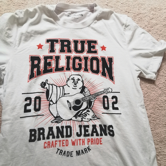 3/25 TRUE RELIGION BUDDHA GRAPHIC T-SHIRT WHITE - Picture 6 of 10